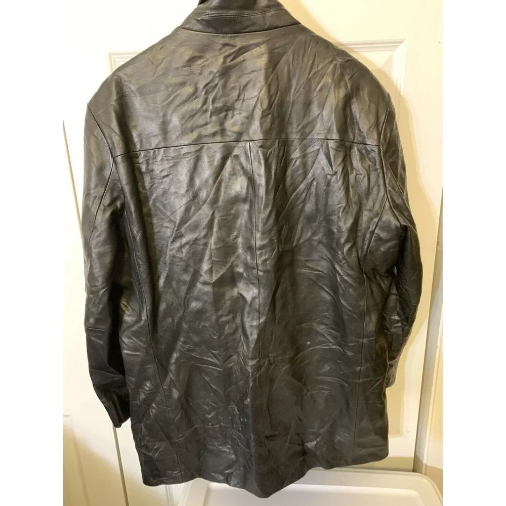 MURANO Men’s Sz XL‎ Black Leather Jacket Lamb Skin